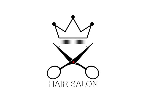 580x406 Scissor, Hair Salon Logo Vector Graphic