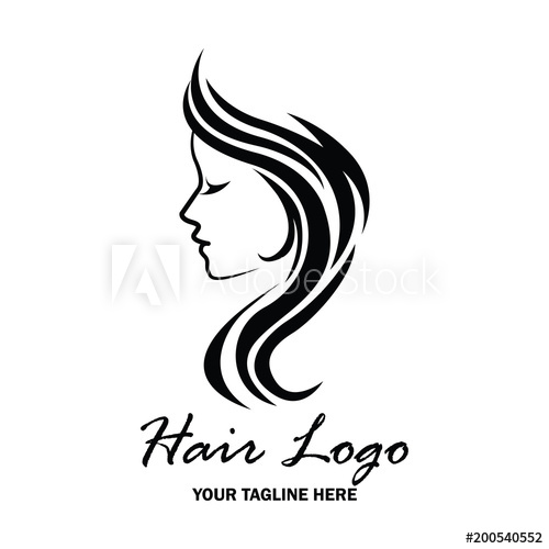 Woman Hair Logo With Text Space For Your Slogan Tagline, Vector 500x500 Woman Hair Logo With Text Space For Your Slogan Tagline, Vector