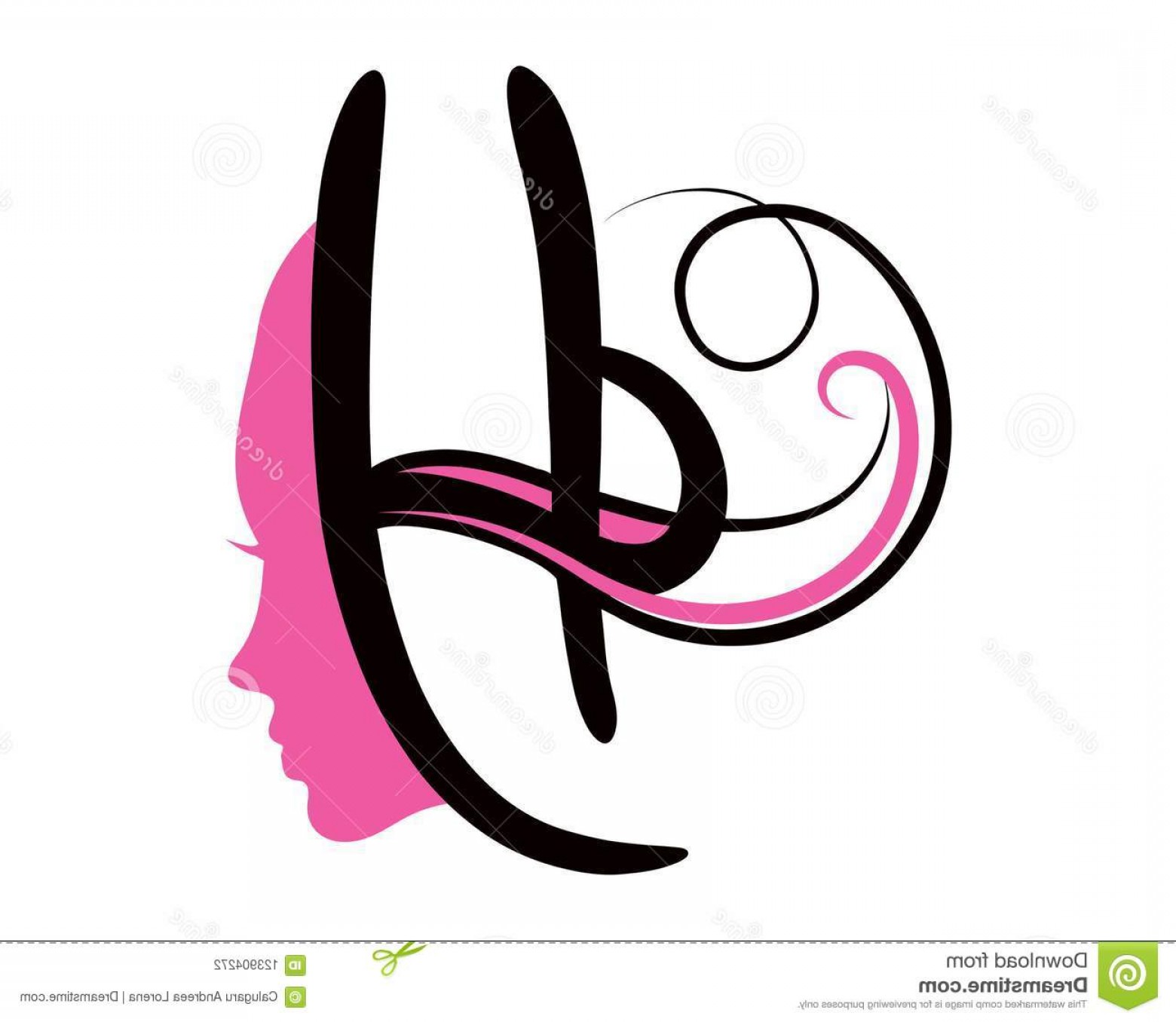 1560x1356 Women Long Hair Letter H Salon Logo Face Silhouette Icon