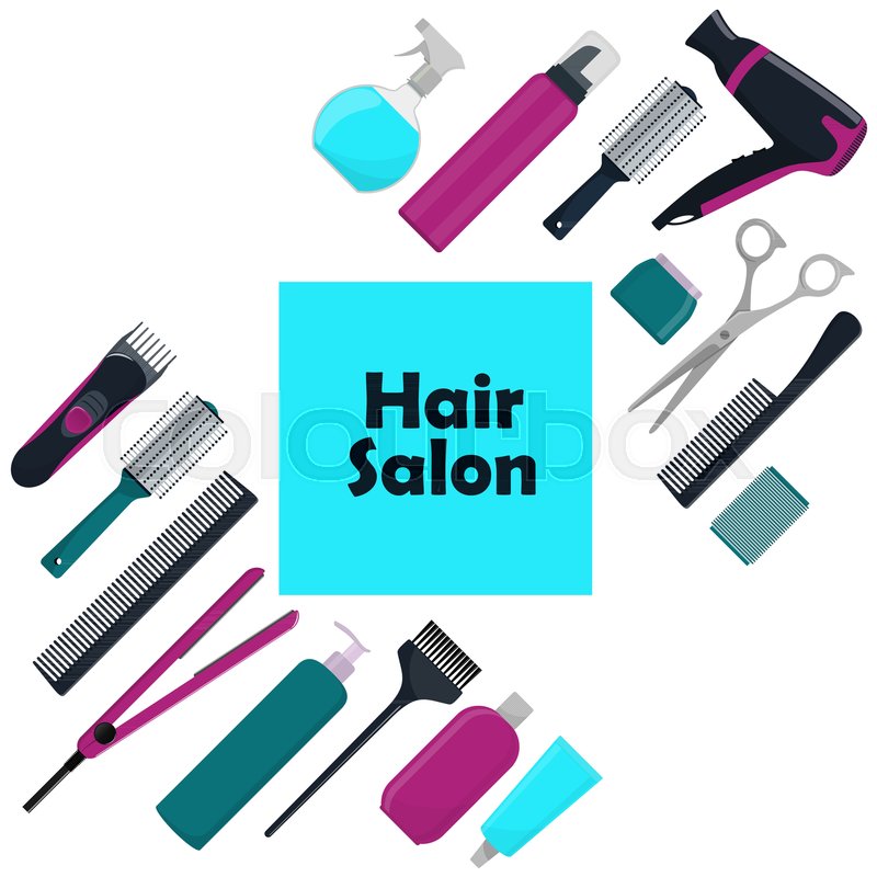 800x800 Hair Salon Concept Tools And Cosmetic Stock Vector Colourbox