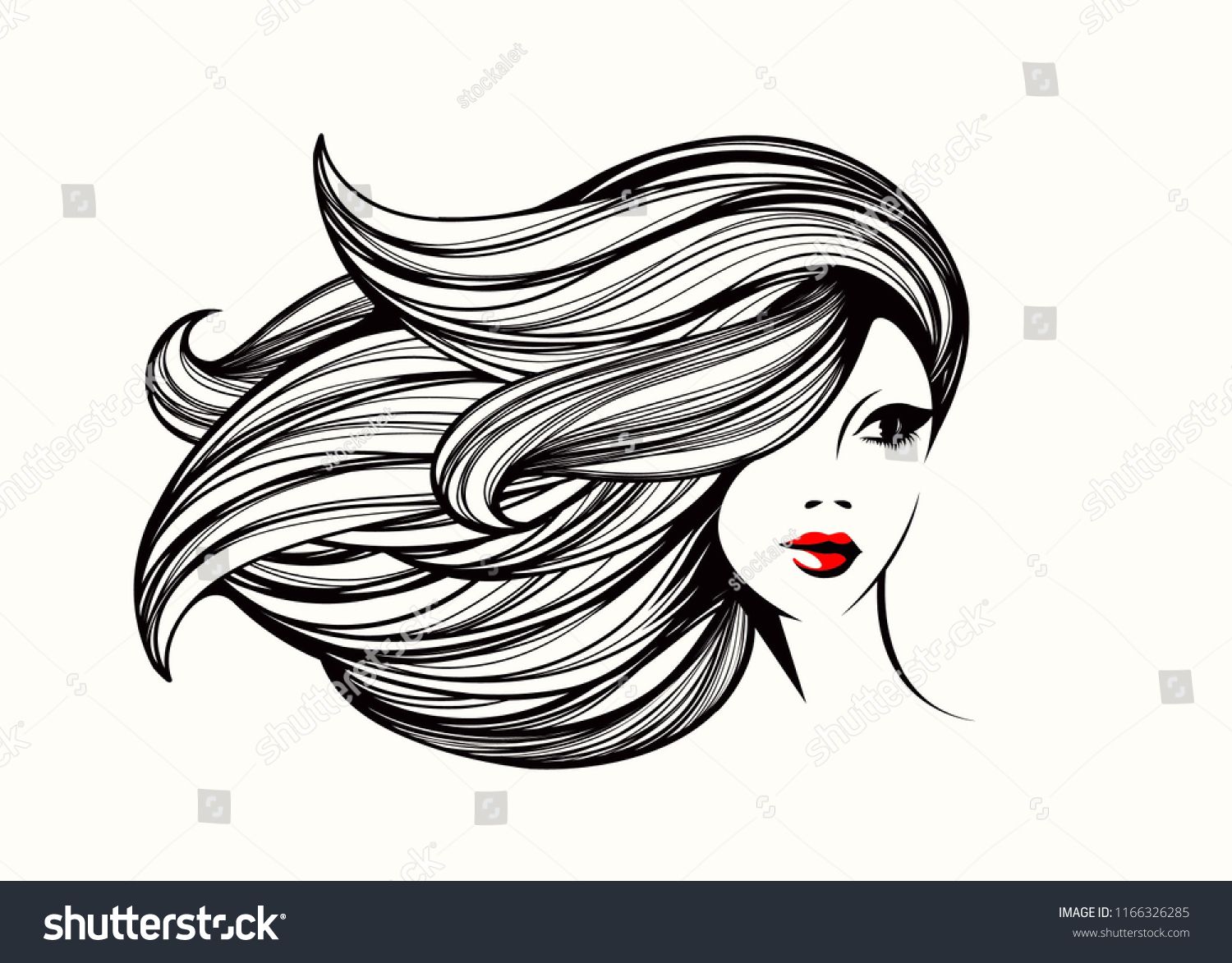 1500x1173 Beautiful Woman With Long, Wavy Hair And Elegant Makeup Style