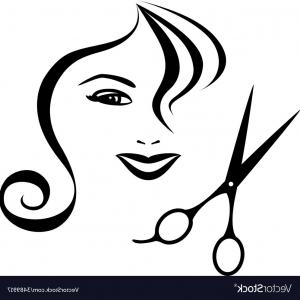 300x300 Hair Salon Sign With Pretty Woman And Scissors Vector Cqrecords