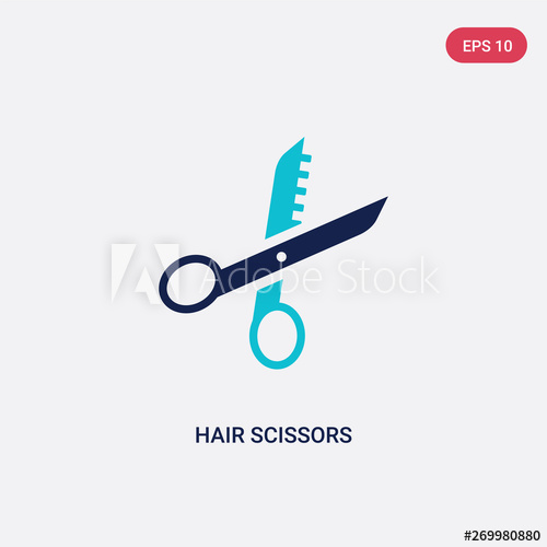 500x500 Two Color Hair Scissors Vector Icon From Beauty Concept Isolated