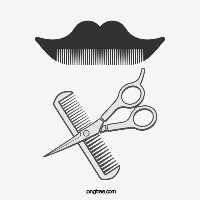 640x640 Barber Comb And Scissors Vector, Decoration, Vector, Barber Tools