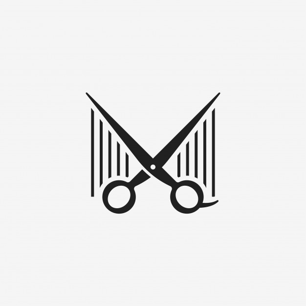 626x626 Scissor Shears With Hair Salon Logo Vector Premium Download