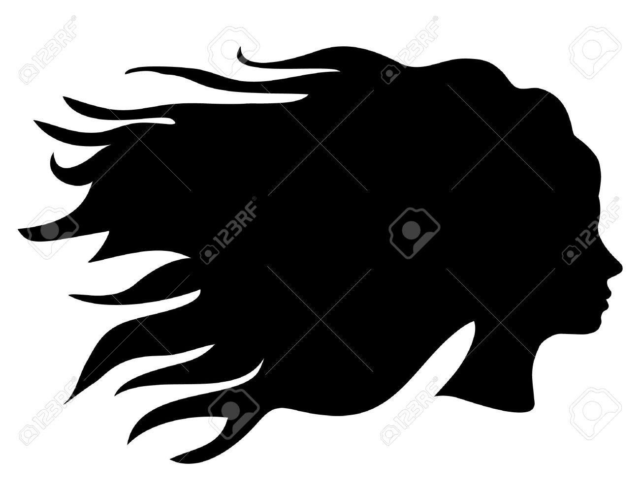 Stock Vector Sketching Long Hair Styles, Hair Vector, Silhouette 1300x988 Stock Vector Sketching Long Hair Styles, Hair Vector, Silhouette