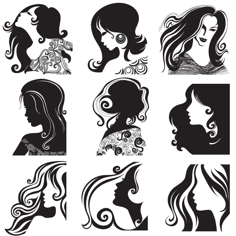 Women Hairstyle Silhouettes 800x800 Women Hairstyle Silhouettes