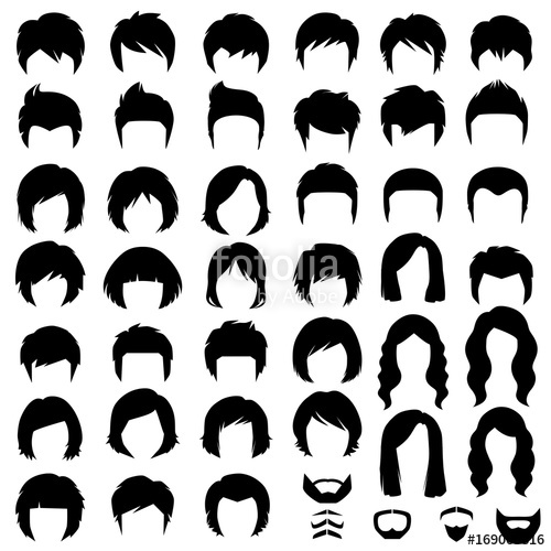 Woman And Man Hair, Vector Hairstyle Silhouette Stock Image 500x500 Woman And Man Hair, Vector Hairstyle Silhouette Stock Image