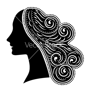 Free Silhouette Of Woman With Ornamental Hair Vector Free Vector 357x376 Free Silhouette Of Woman With Ornamental Hair Vector Free Vector