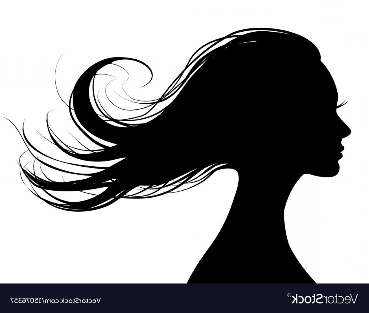 1200x1018 Head Profile Of A Beautiful Woman With Flying Hair Vector Soidergi