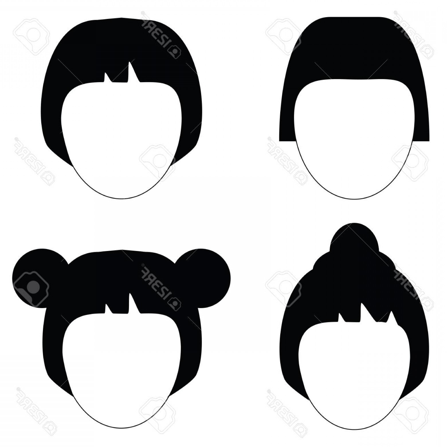 1560x1560 Photostock Vector Woman Hair Vector Hairstyle Silhouette Soidergi