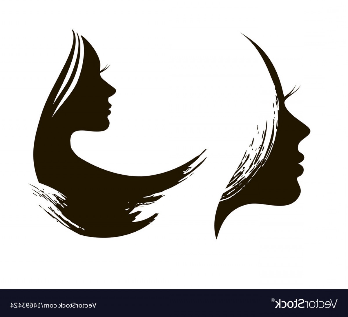 1200x1095 Silhouette Of Womans Head With Waving Hair Vector Newwaysys