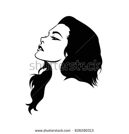 450x470 Vector Hair Silhouette Logo Icon