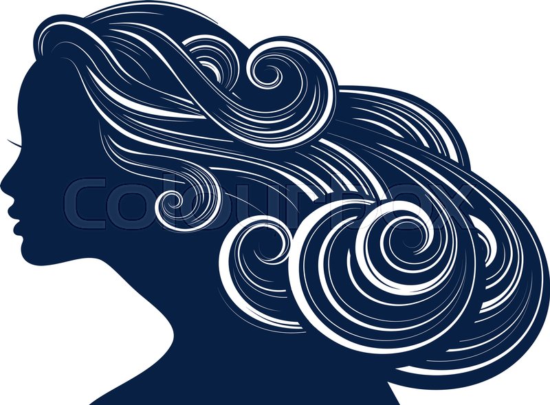 800x589 Woman Hair Style Silhouette Stock Vector Colourbox