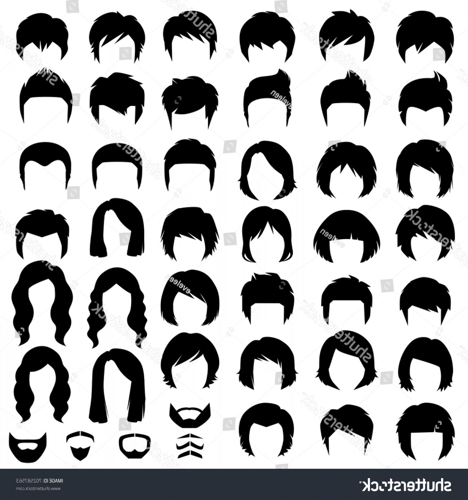 Hair Silhouette Vector at Vectorified.com | Collection of Hair ...