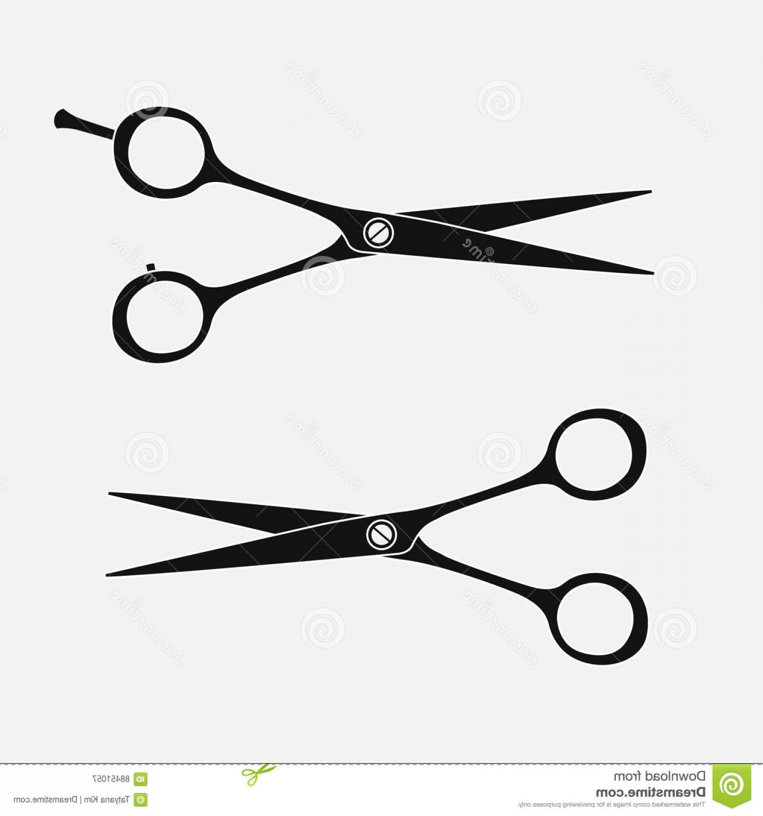 1560x1668 Stock Illustration Set Hairdressing Scissors Silhouettes Scissors