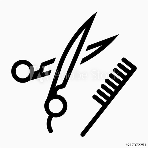 500x500 Outline Hair Stylist Pixel Perfect Vector Icon
