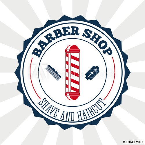 500x500 Barber Shop Design Hair Salon Stylist Icon, Vector Illustration