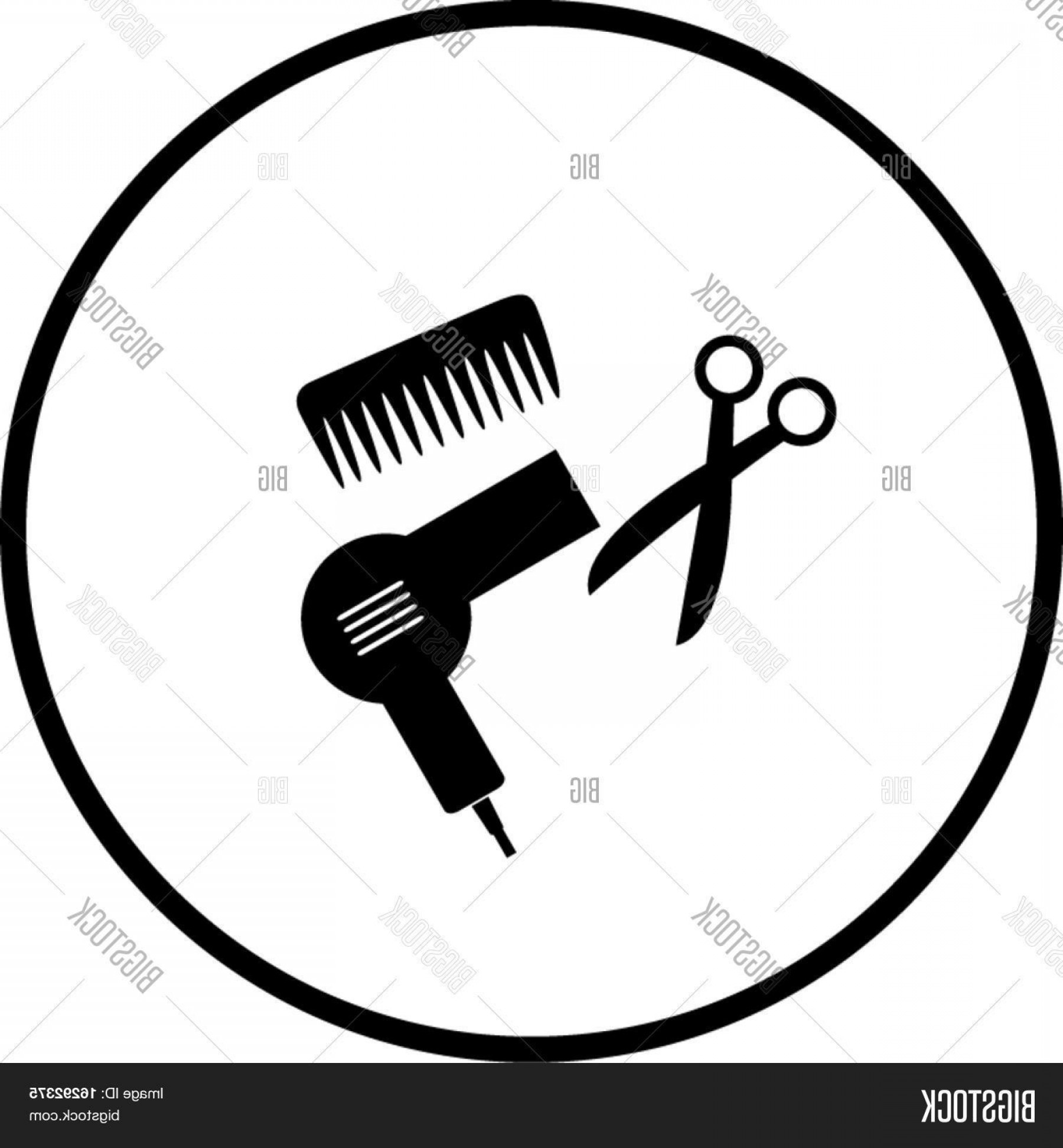 Логотип фен и расческа