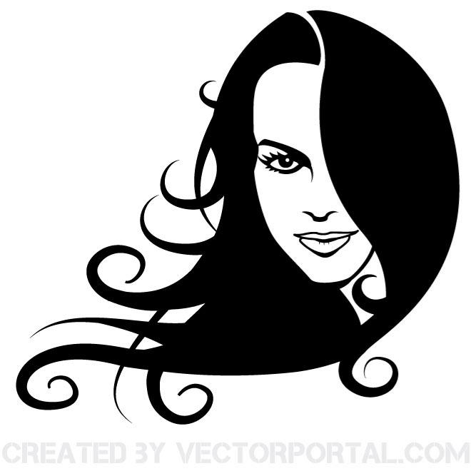 660x660 Girl With Black Hair Vector