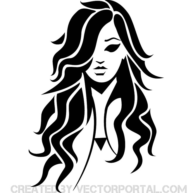 660x660 Girl With Curly Hair Vector Image