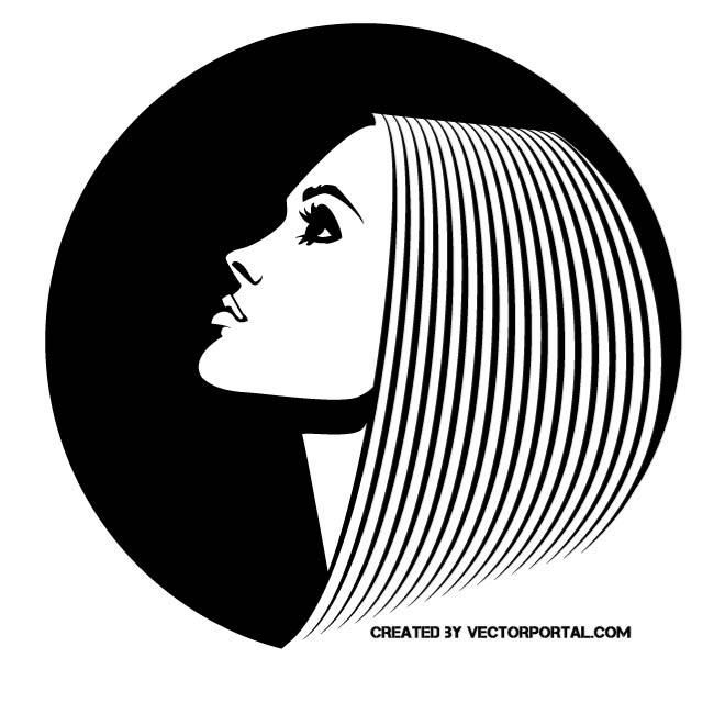660x660 Girl With Straight Hair Vector Image Girls And Women Free