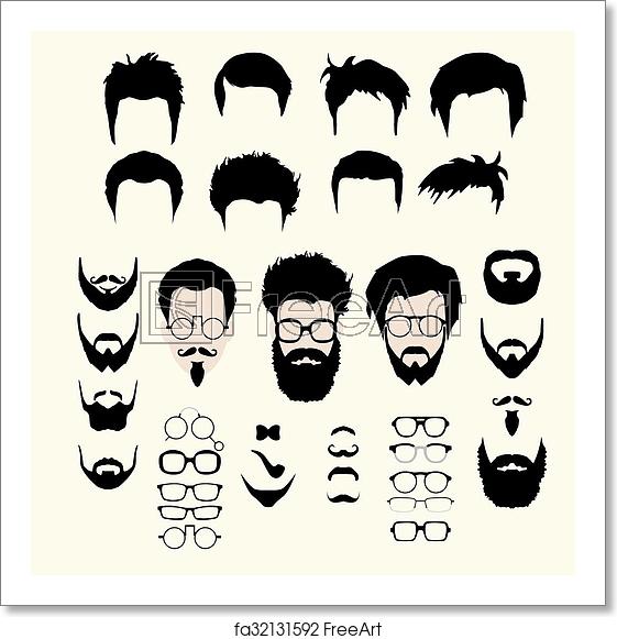 Free Art Print Of Vector Set Of Hipster Style Haircut, Glasses 561x581 Free Art Print Of Vector Set Of Hipster Style Haircut, Glasses
