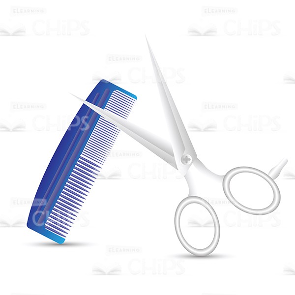 600x600 Hairdresser's Comb And Scissors Vector Image