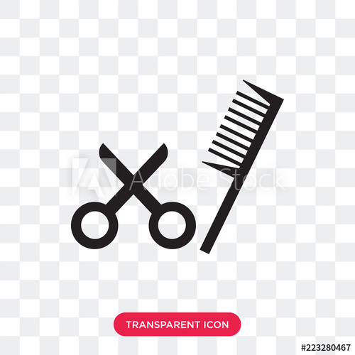 500x500 Hairdresser Scissors Vector Icon Isolated On Transparent