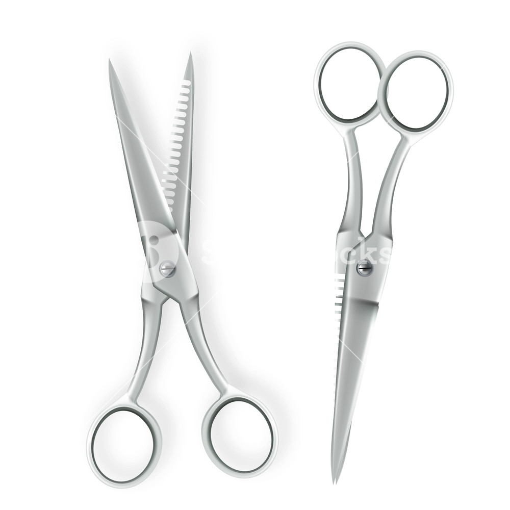 1000x1000 Scissor Vector Realistic Scissor Icon Hairdresser Symbol