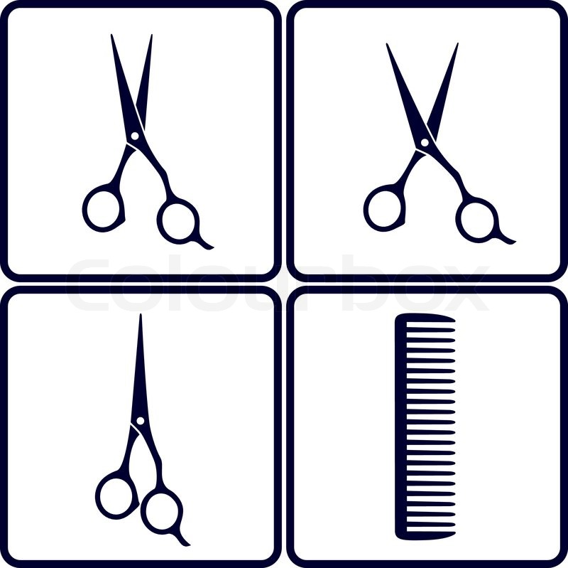 800x799 Set Of Hair Salon Tools With Scissors Stock Vector Colourbox