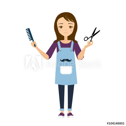 500x500 Hairdresser Vector Illustration