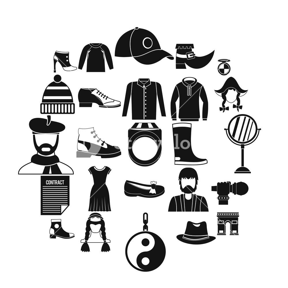 1000x1000 Hairdresser Icons Set Simple Set Of Hairdresser Vector Icons