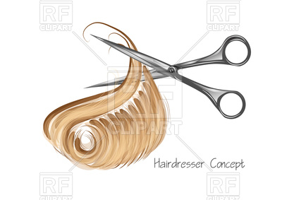 400x283 Hairdresser Scissors And Hair Vector Image Of Beauty, Fashion