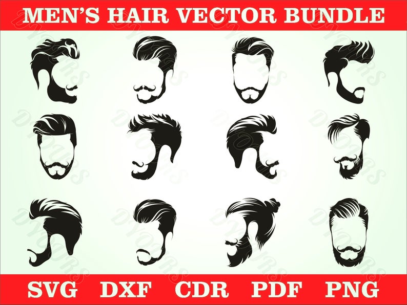 794x596 Men's Hair Beard Styling Barber Shop Hairdresser Vector Etsy