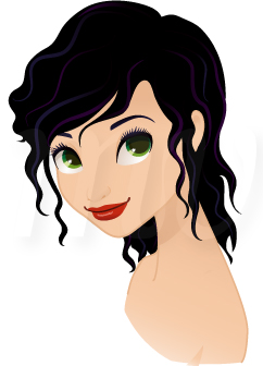 242x336 Wavy Black Hairstyle Illustration,wavy Black Hairstyle Vector,wavy