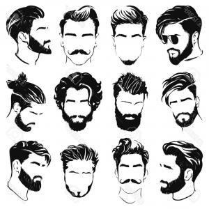 300x300 With Clipart Of Mens Hairstyles Vector Illustration Men Hairstyle