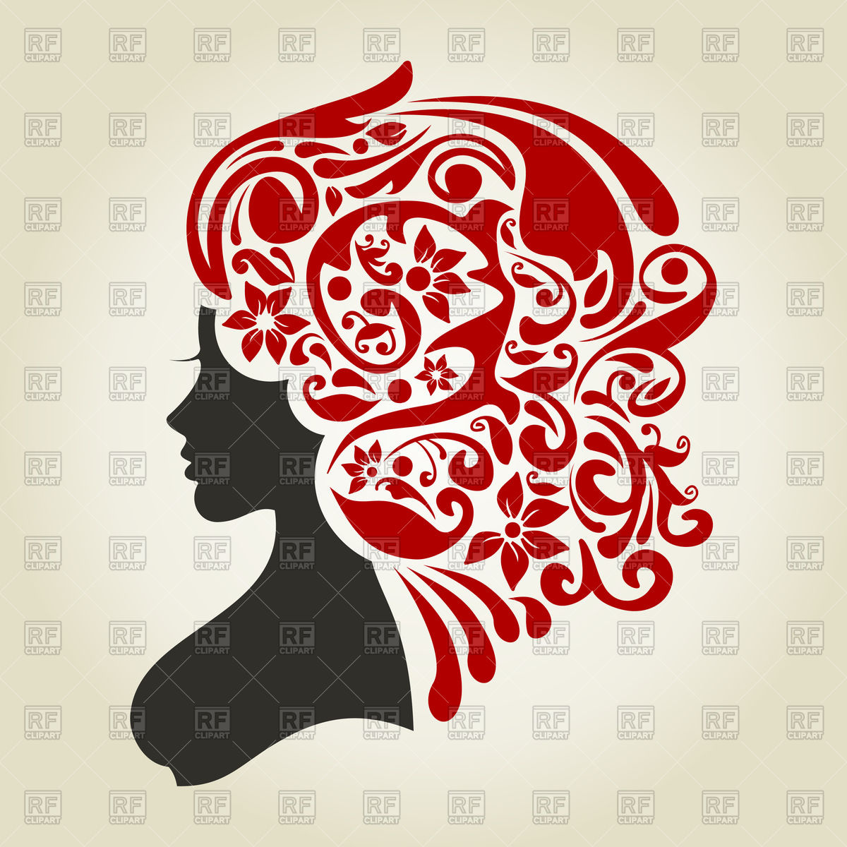 1200x1200 Woman's Hairstyle Vector Image Of People