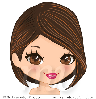 311x319 Cute Girl Bob Haircut Illustration, Cute Girl Bob Haircut Vector