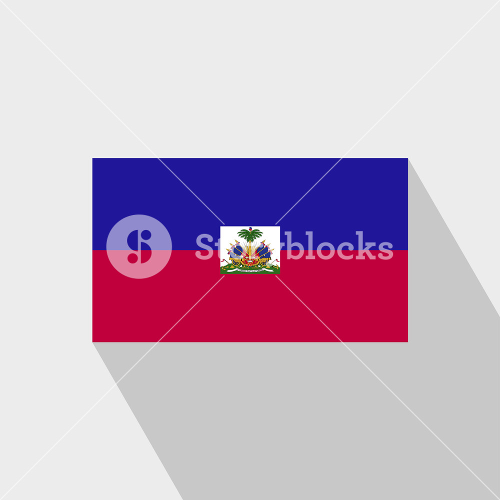 1000x1000 Haiti Flag Long Shadow Design Vector Royalty Free Stock Image
