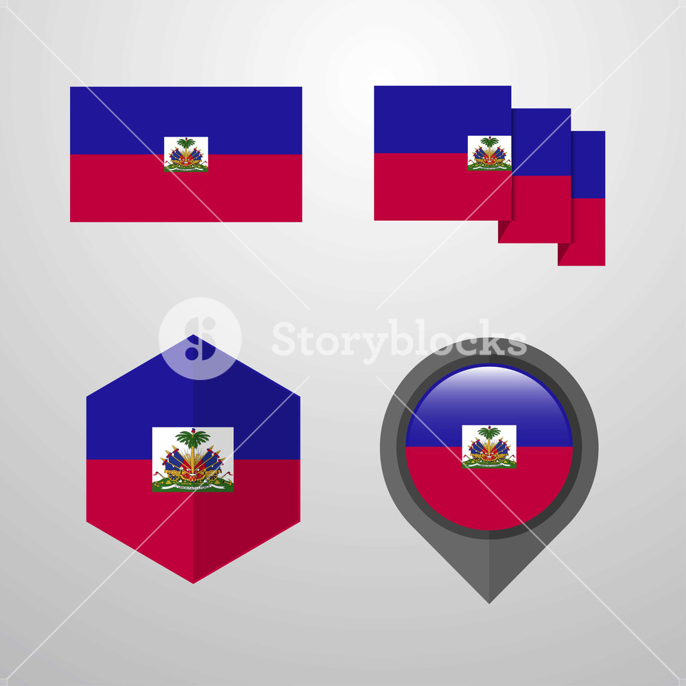 1000x1000 Haiti Flag Design Set Vector Royalty Free Stock Image