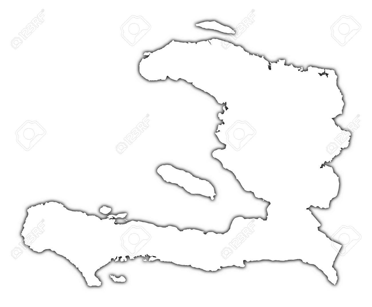 1300x1073 Black White Haiti Outline Map Vector Within