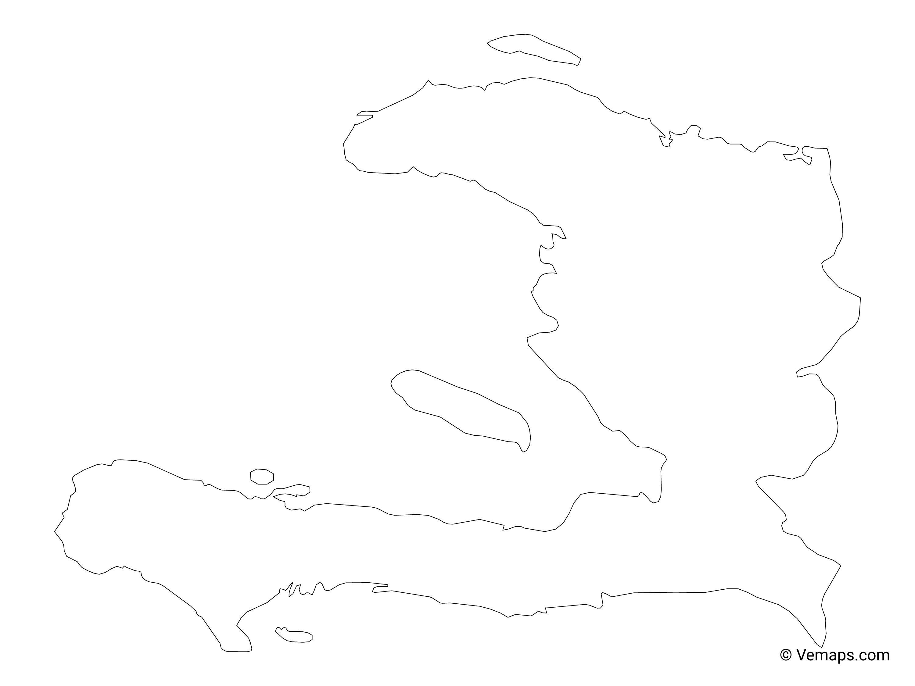 3000x2250 Outline Map Of Haiti Free Vector Maps