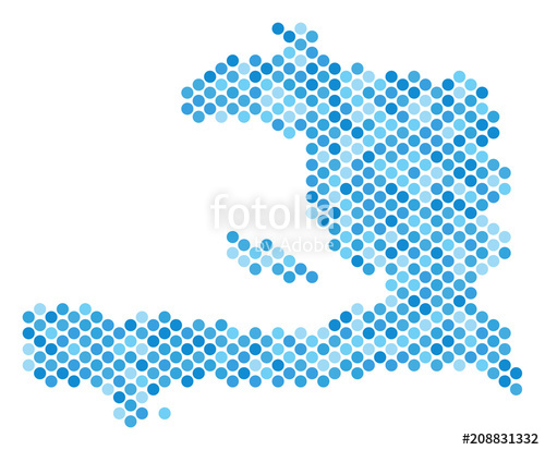 500x413 Blue Dotted Haiti Map Vector Geographic Map In Cold Blue Color
