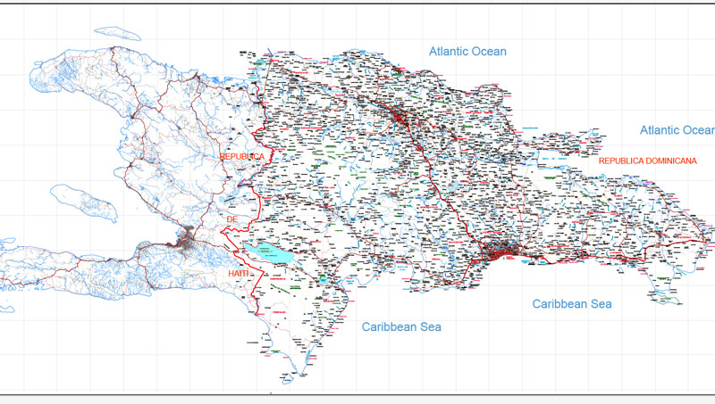 800x453 Dominican Republic Vector Map Haiti Map Full Editable Printable