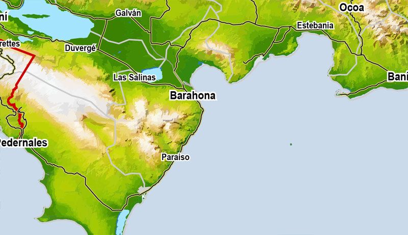 800x461 Dominican Republic Y Haiti Map Vector Printable Terrain