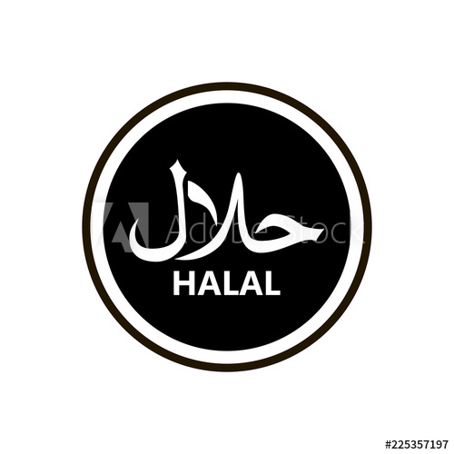 500x500 Halal Logo Vector Halal Food Emblem Sign Design Certificate Tag