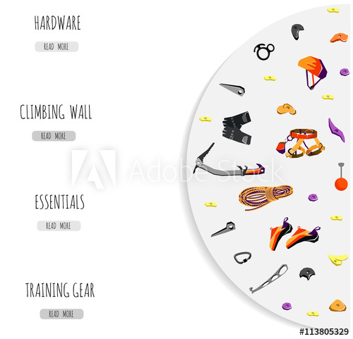 Rock Climbing Equipment And Training Gear In A Half Circle Vector 500x481 Rock Climbing Equipment And Training Gear In A Half Circle Vector