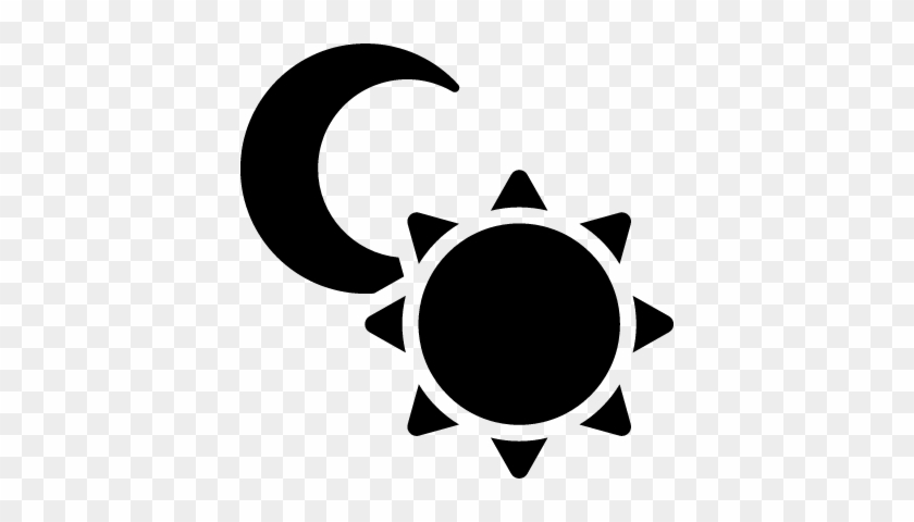 840x480 Half Moon And Sun Vector