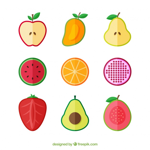 Flat Set Of Fruits Cut In Half Vector Free Download 626x626 Flat Set Of Fruits Cut In Half Vector Free Download